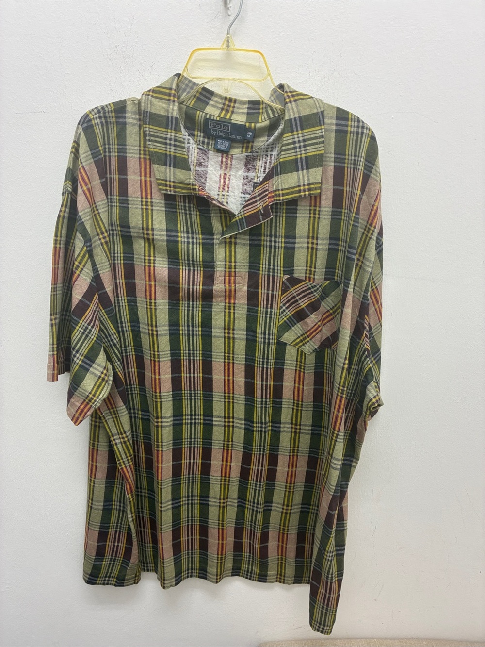 Polo by Ralph Lauren Olive, Brown & Yellow Plaid Polo